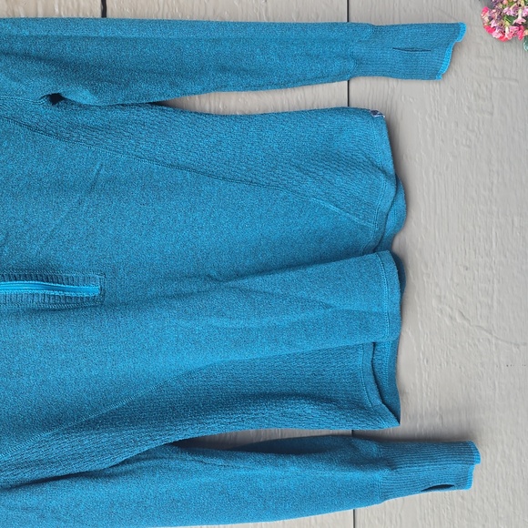 Eddie Bauer Teal Pull Over Quarter Zip Sweater Medium - Picture 4 of 11